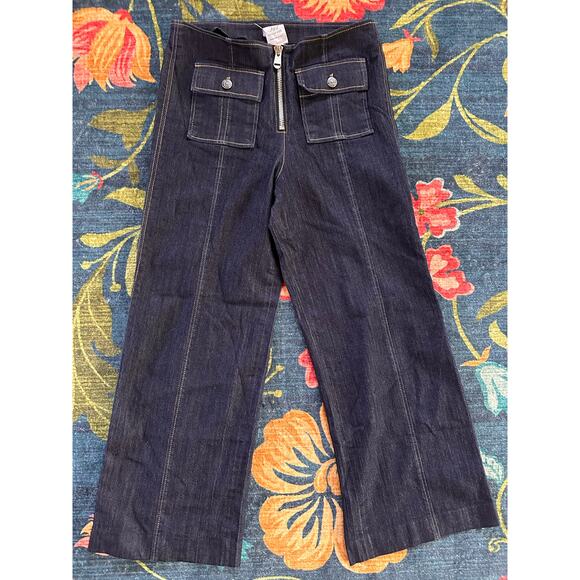 Cinq a Sept Azure Wide Leg Stitched Jeans Size 6 - Picture 6 of 10